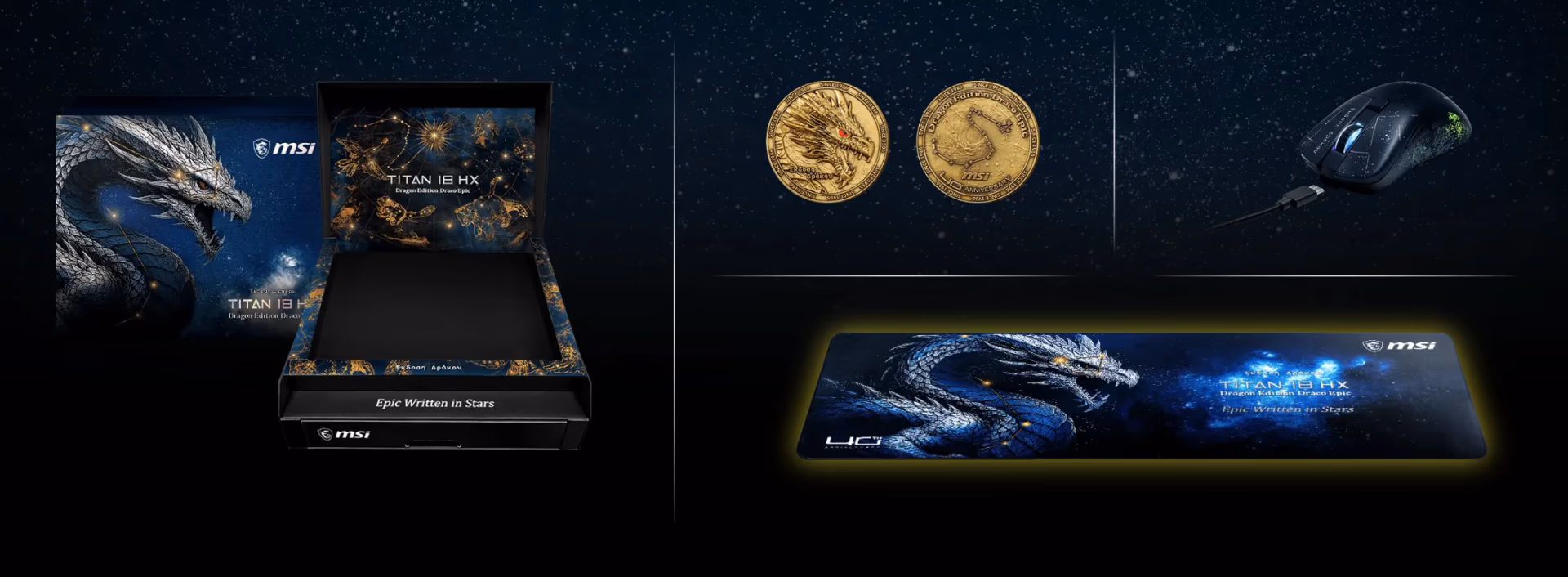 MSI TITAN 18 HX Dragon Edition Draco Epic | A2WJ-1212CA | Intel Core Ultra 9 290HX Plus | 96GB RAM | 2X 2TB SSD | 4K 240Hz MINI LED | Draco Bundle | NVIDIA GeForce RTX 5090 24GB