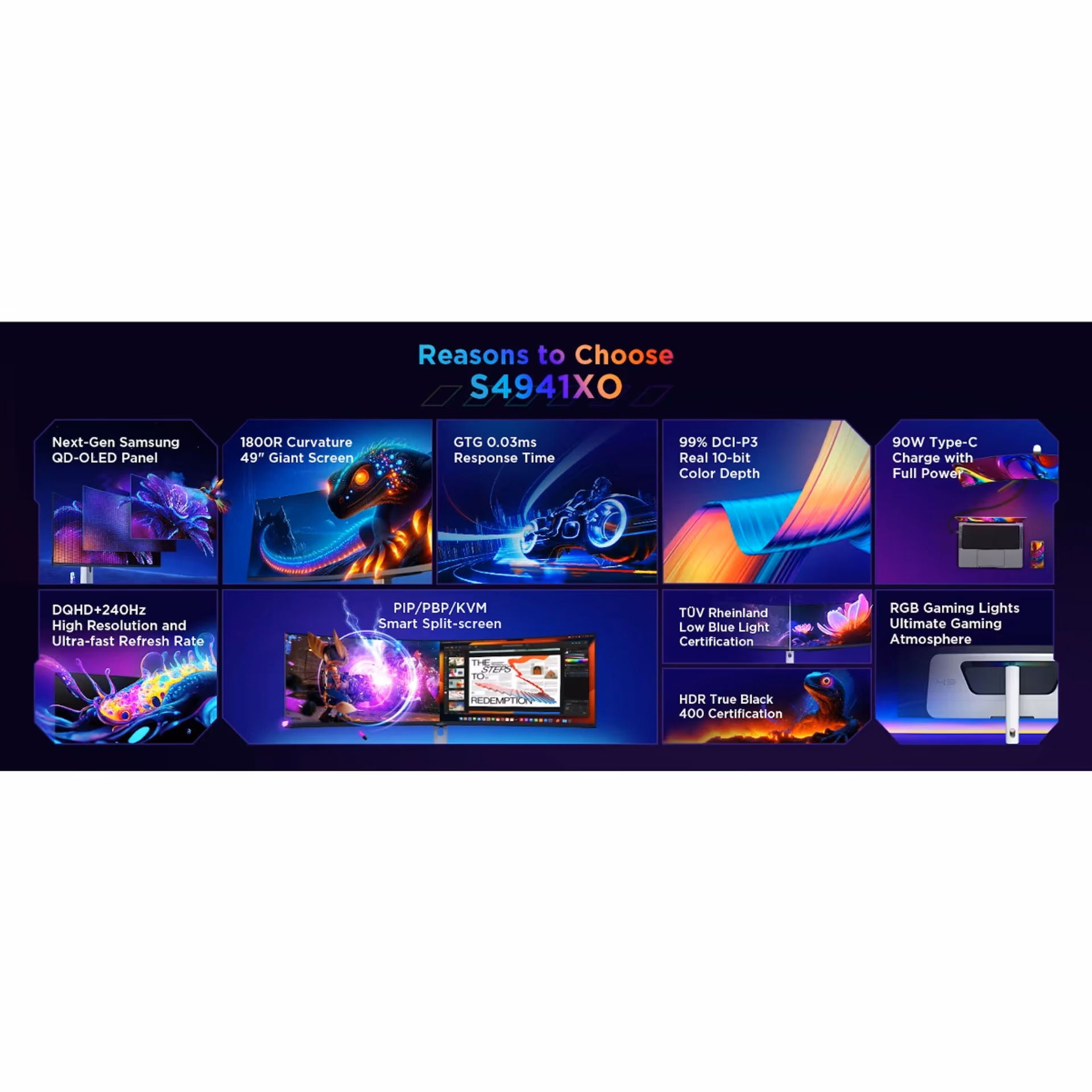 KOORUI S4941XO | 49" 5K 5120x1440 QD-OLED Curved Ultrawide Gaming Monitor