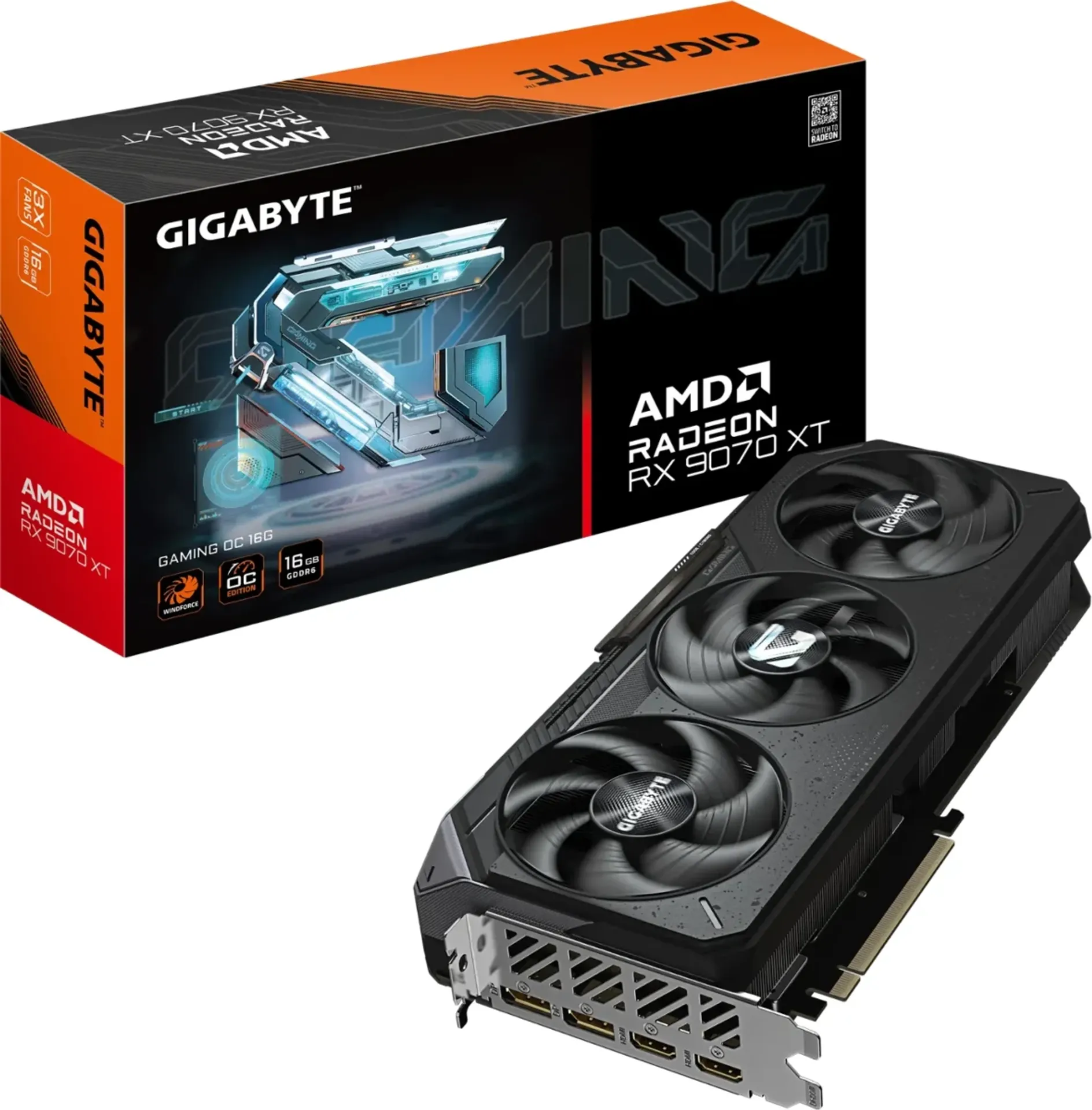 GIGABYTE Radeon RX 9070 XT Gaming OC 16GB GDDR6 GPU