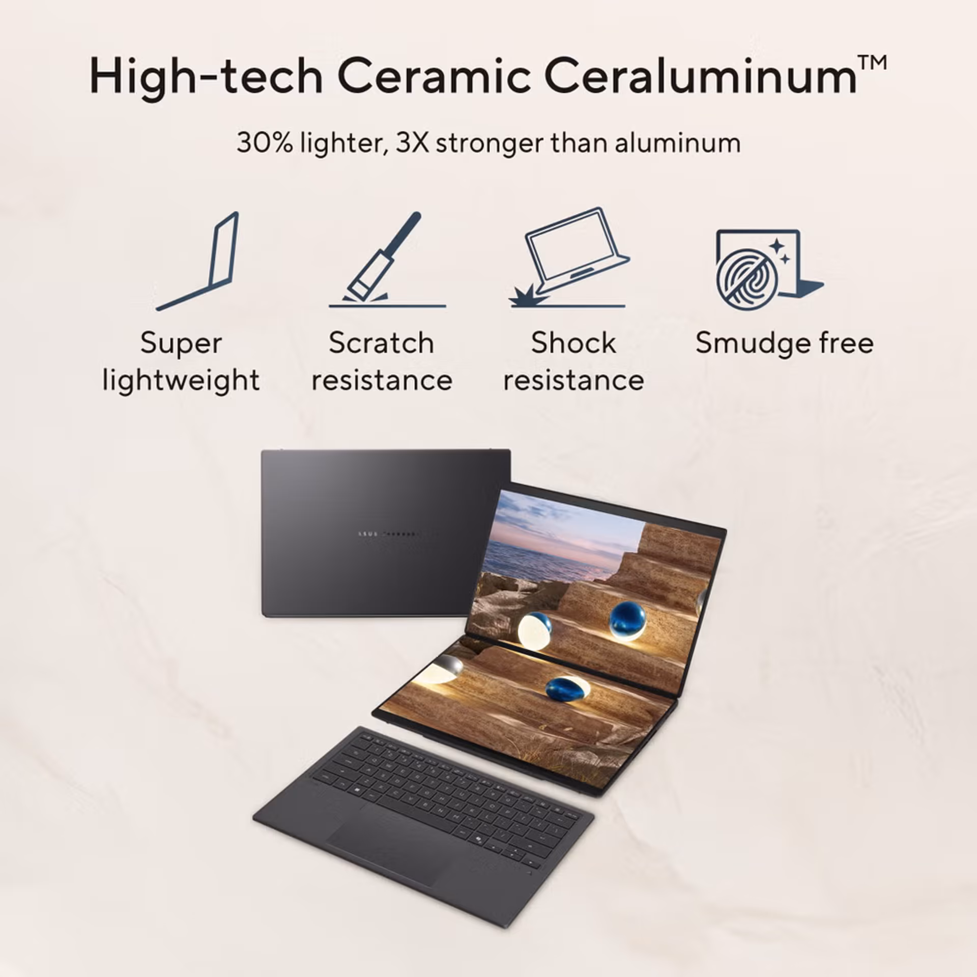 ASUS Zenbook Duo | UX8407AA-DS71T-CA | Intel Core Ultra 7 355 | 32GB RAM | 1TB SSD | Dual Touch 14" 2880x1800 OLED 144Hz 1000nits | Intel Graphics | Moher Gray