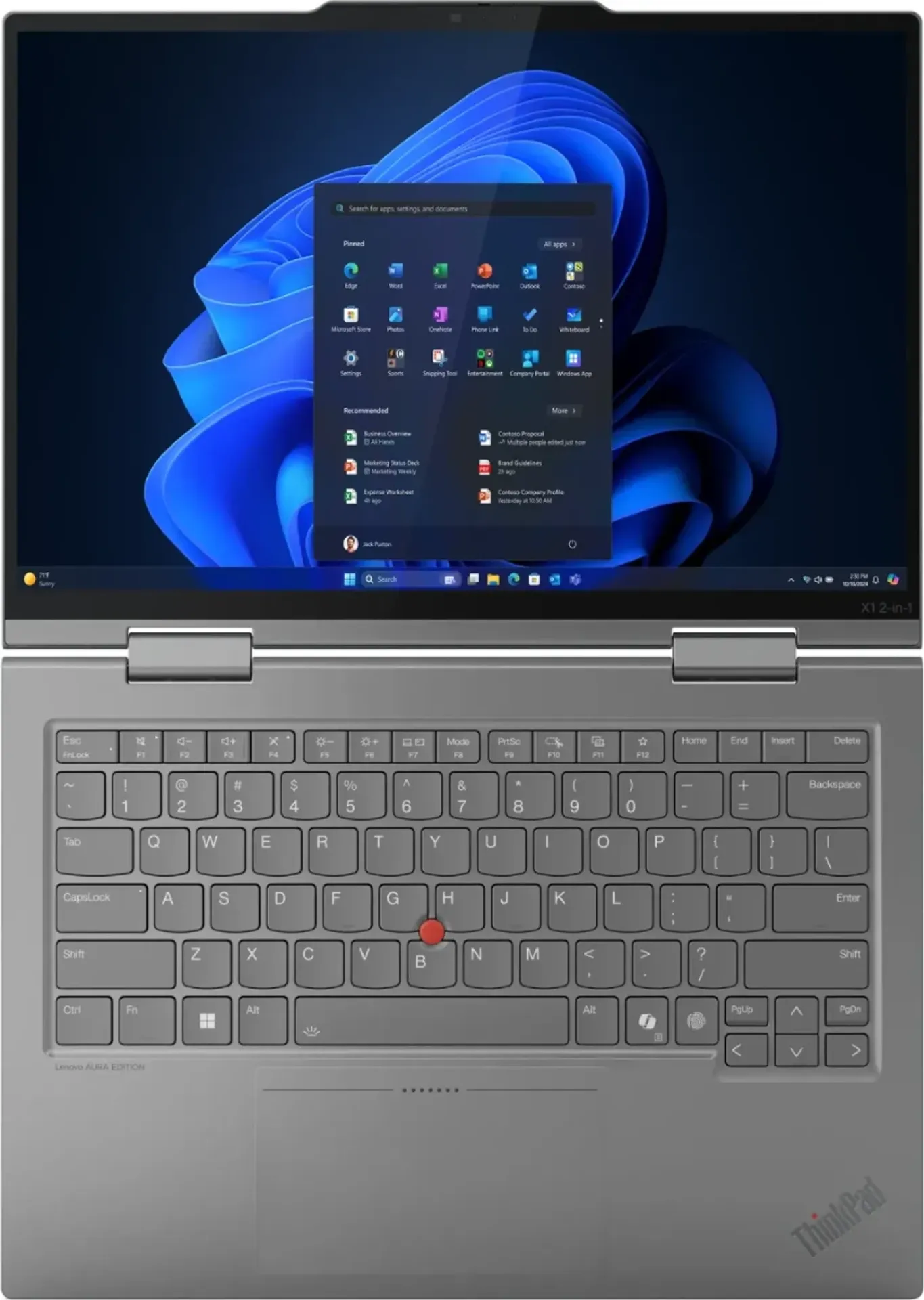 ThinkPad X1 2-in-1 Gen 10 Aura Edition | 21Q000D7CA | Intel Core Ultra 7 265U | 32GB RAM | 512GB SSD | 14" 2880x1800 Touch OLED 120Hz 500nits | Gray