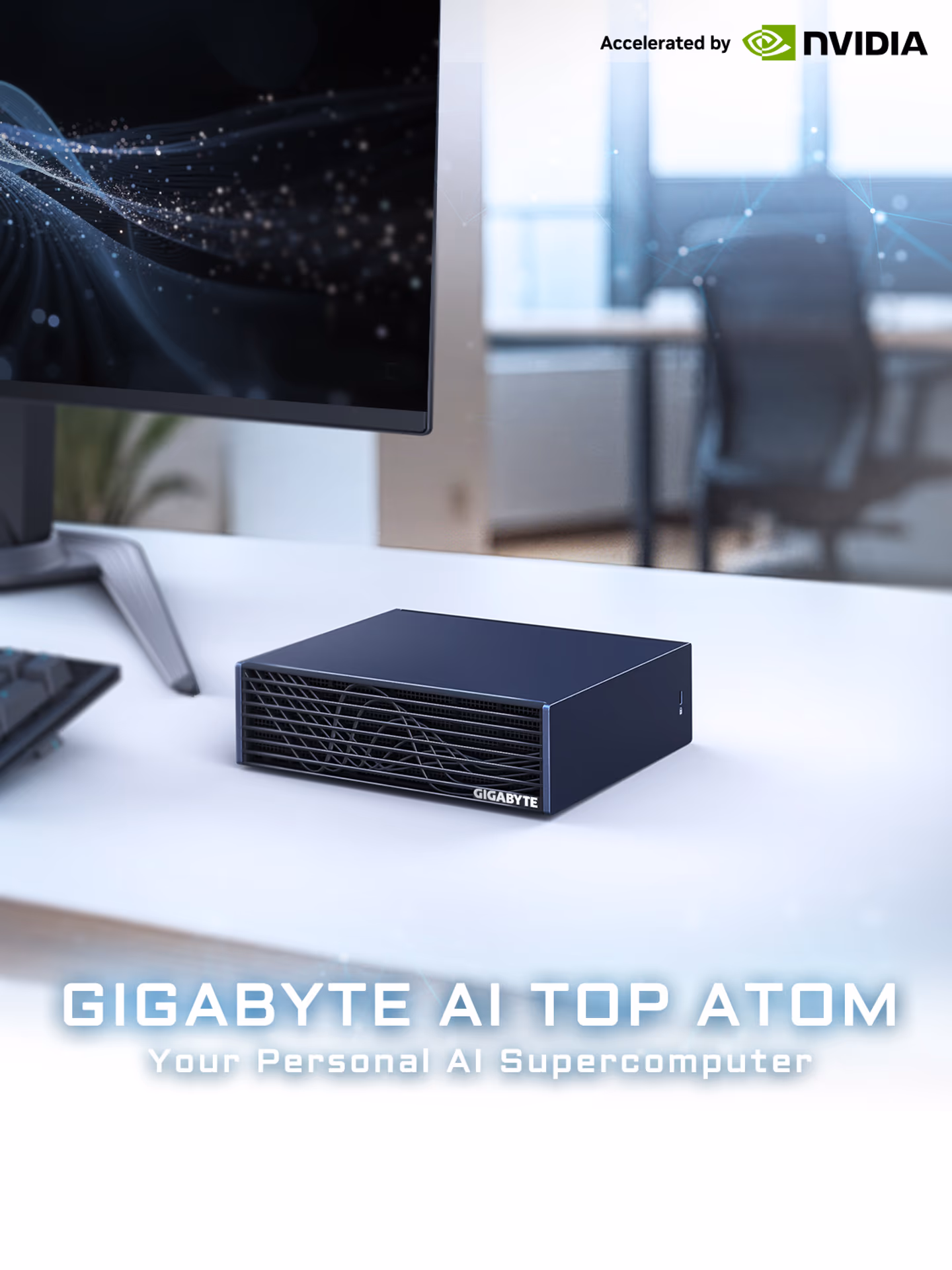 GIGABYTE AI TOP ATOM | ATAGB10-9000 | 128GB  LPDDR5X RAM | 4TB Gen5  NVME.M2 SSD | NPU 1000 TOPS | NVIDIA GB10 Blackwell GPU | NVIDIA DGX OS