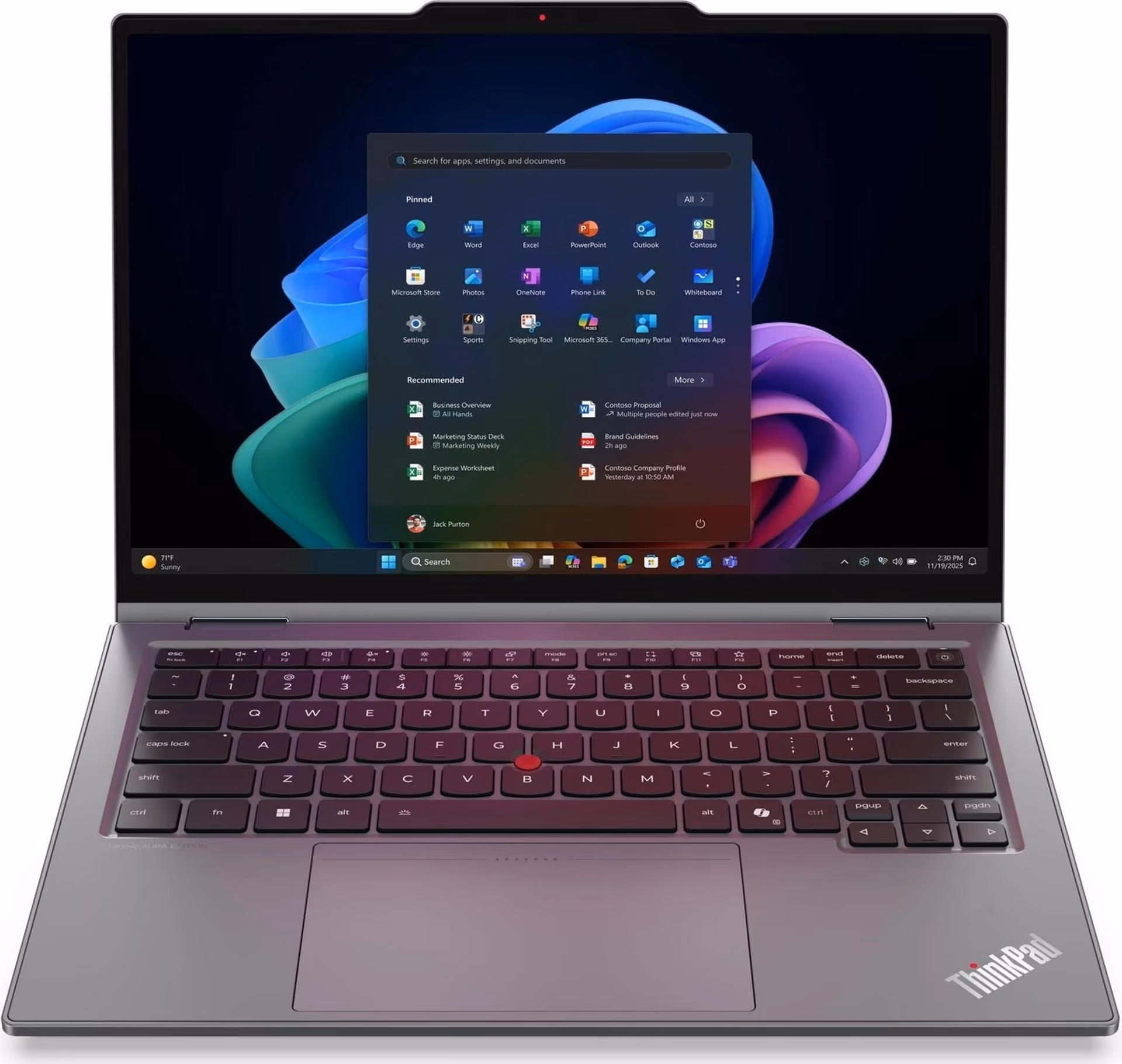 Lenovo ThinkPad X1 2-in-1 Gen 11 Aura Edition | 21V9001BUS | Intel Core Ultra 7 365 | 32GB RAM | 512GB SSD | 14" 1920x1200 Touch IPS 500nits | Intel Graphics | Gray