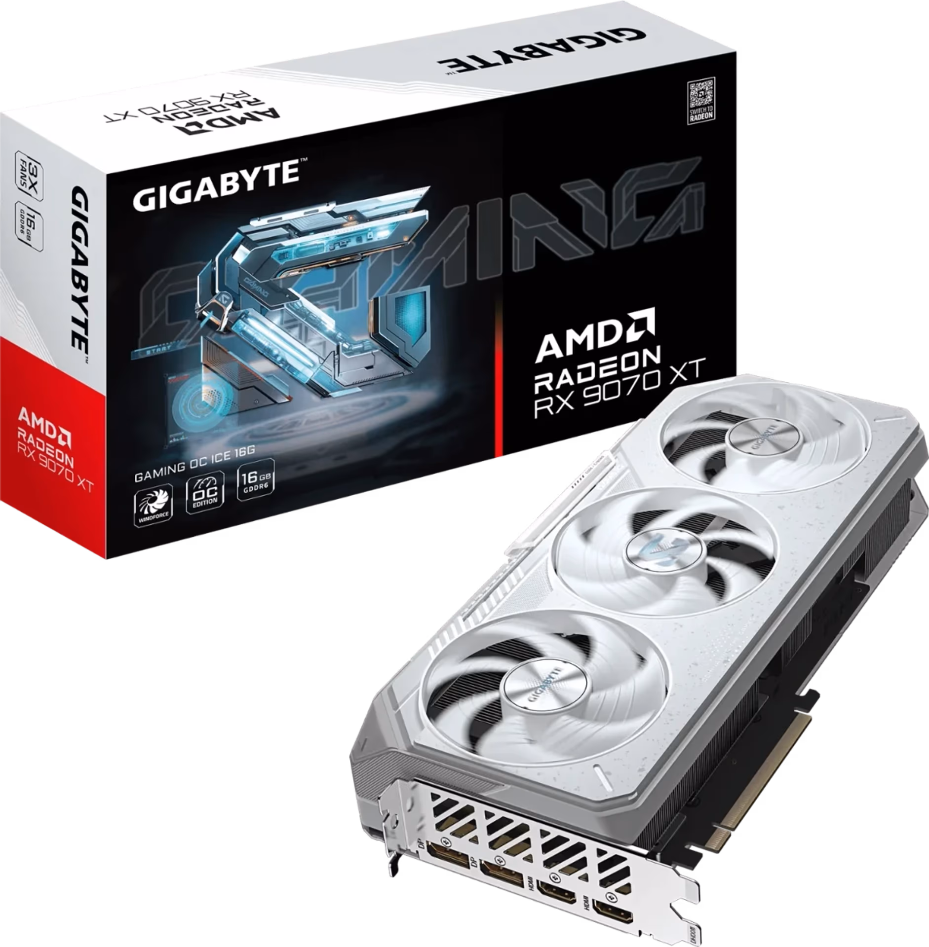 GIGABYTE Radeon RX 9070 XT Gaming OC ICE 16GB GDDR6 White GPU