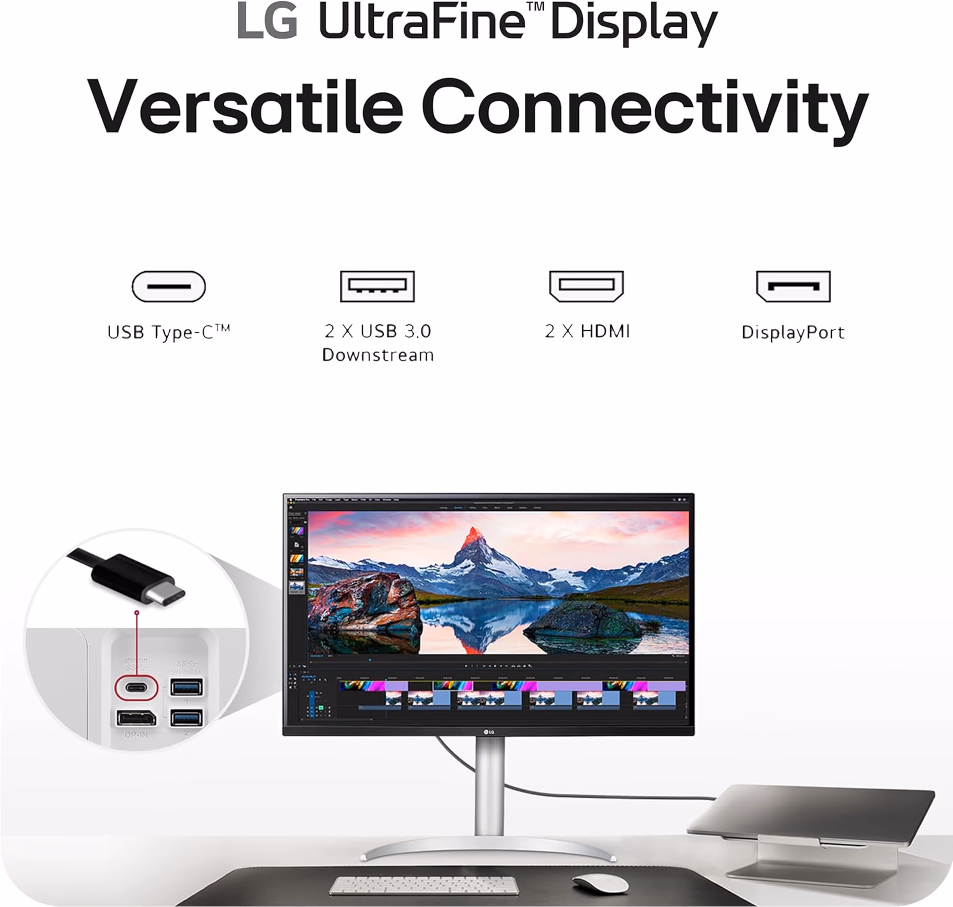 LG UltraFine 32UP83AK-W with USB-C | 32" IPS 4K 60Hz Professional Monitor