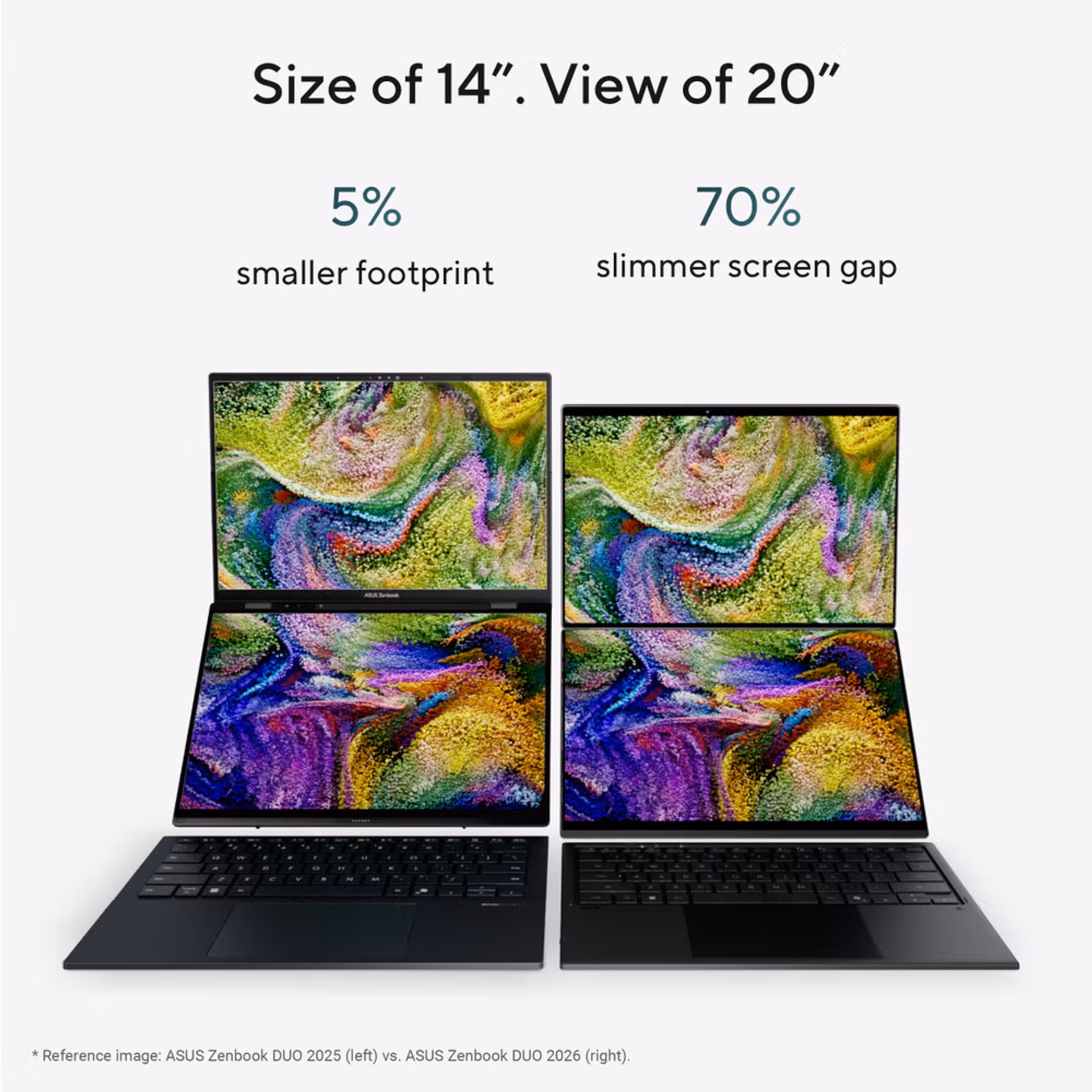 ASUS Zenbook Duo | UX8407AA-DS71T-CA | Intel Core Ultra 7 355 | 32GB RAM | 1TB SSD | Dual Touch 14" 2880x1800 OLED 144Hz 1000nits | Intel Graphics | Moher Gray