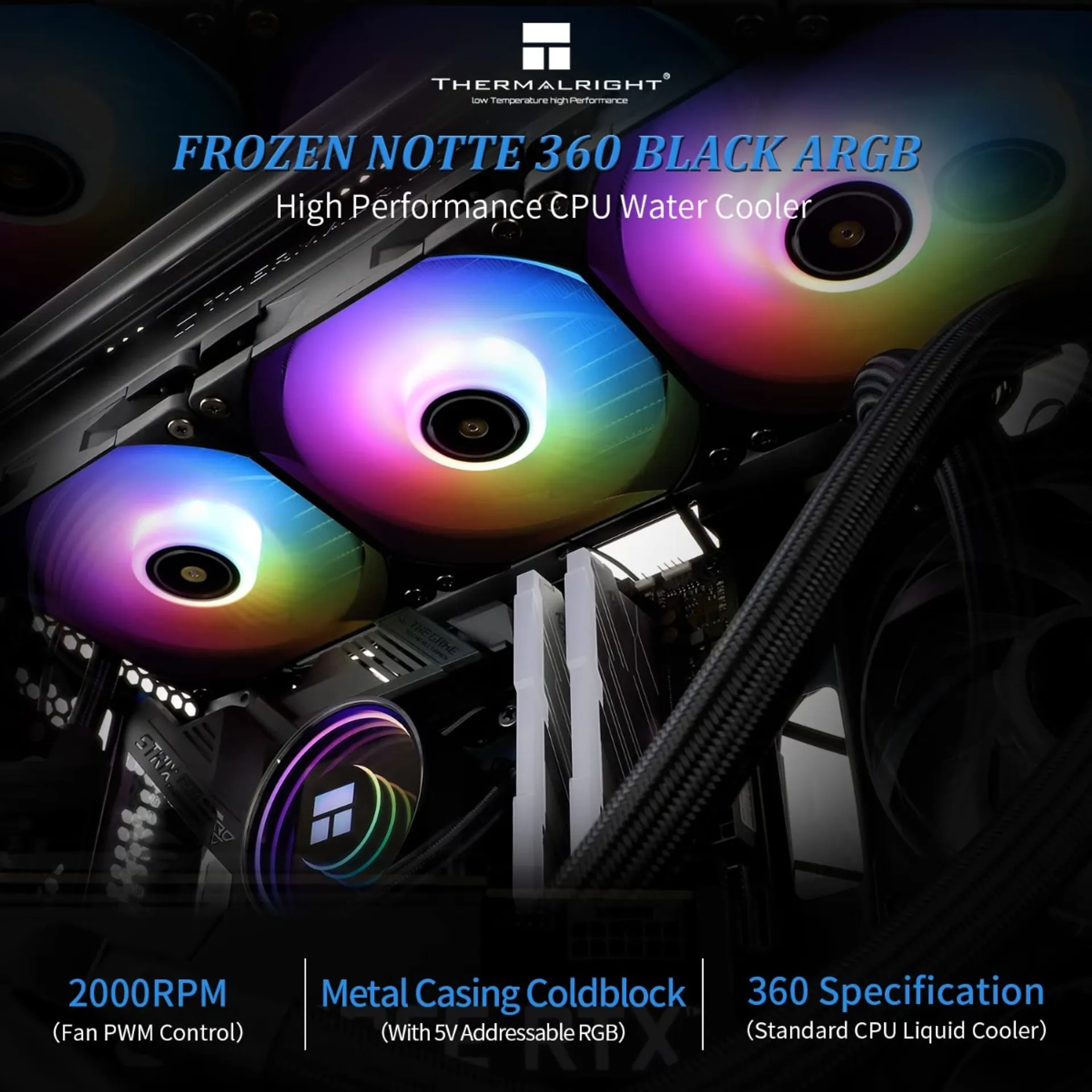 Thermalright Frozen Notte 360 ARGB BLACK AIO CPU Cooler