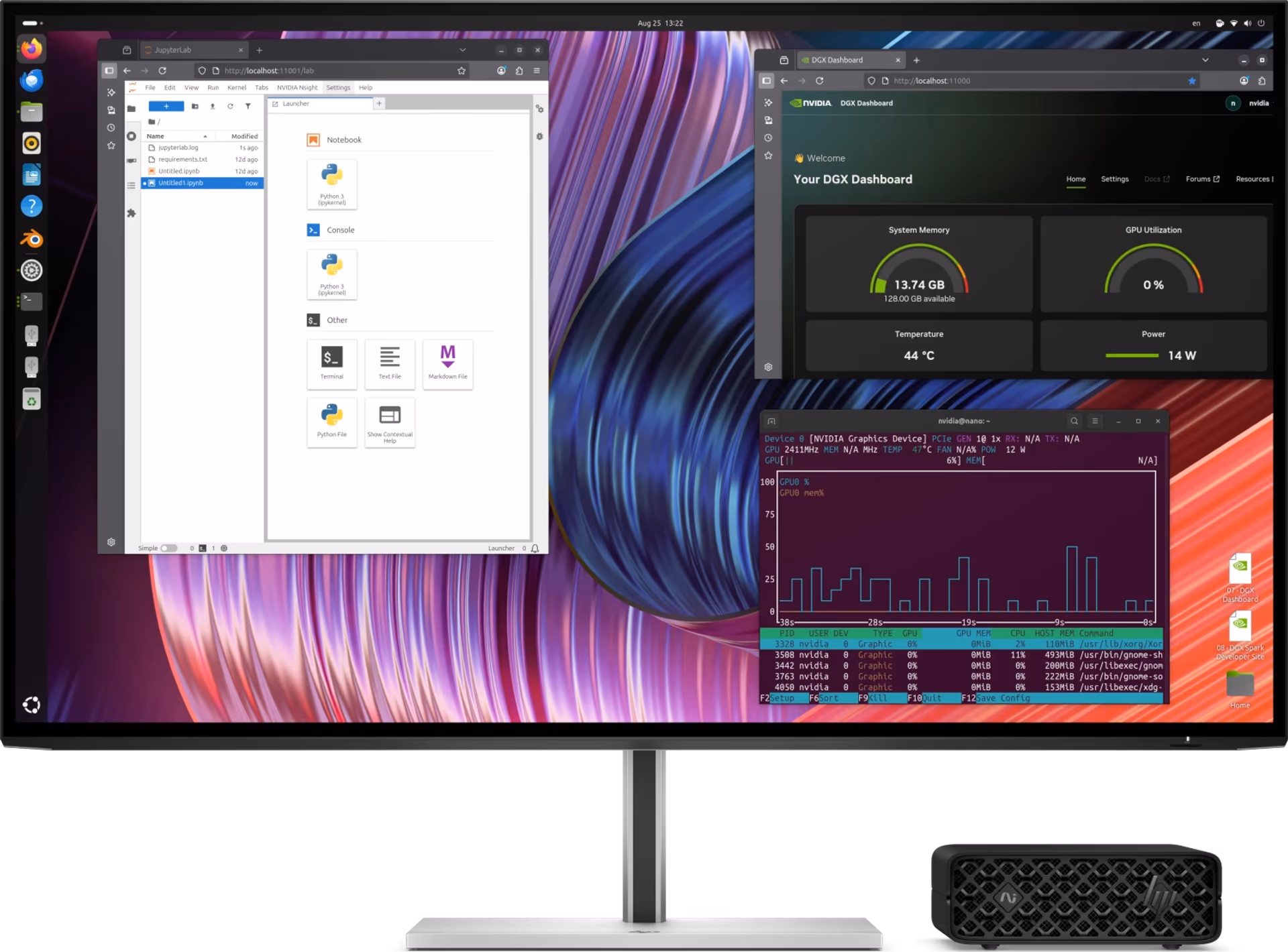 HP ZGX Nano G1n AI Station | CZ2V8UT#ABA | 128GB  LPDDR5X RAM | 4TB NVME.M2 SSD | NPU 1000 TOPS | NVIDIA GB10 Blackwell GPU | NVIDIA DGX OS