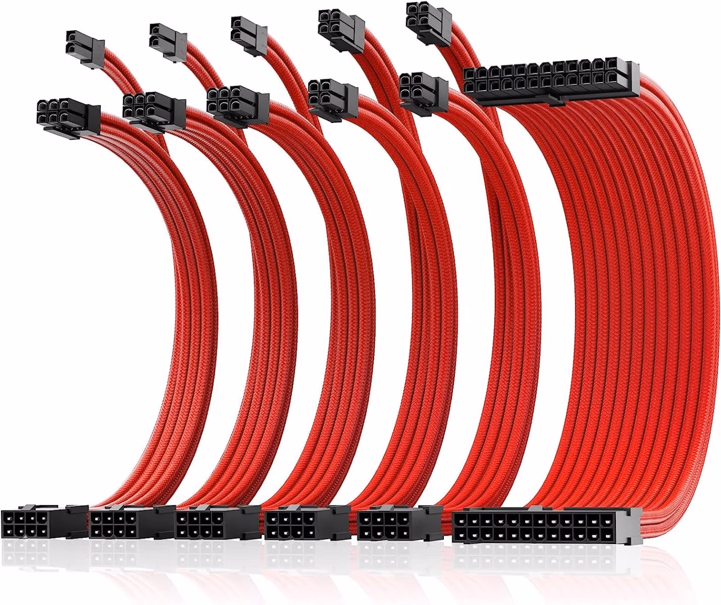 Red Custom Sleeved Cables